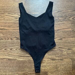 Free People Clean Lines Black Bodysuit size medium